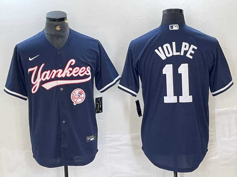 Men's New York Yankees #11 Anthony Volpe Navy With Patch Cool Base Stitched Baseball Jerseys,We sell and wholesale Men's New York Yankees #11 Anthony Volpe Navy With Patch Cool Base Stitched Baseball Jerseys on line form chian!
